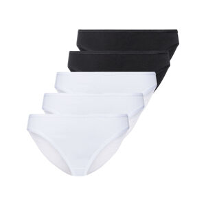 ESMARA® Dámske bavlnené nohavičky XXL, 5 kusov (3XL (56/58), čierna/biela)