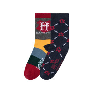 Chlapčenské ponožky Harry Potter, 2 páry (39/42, námornícka modrá/sivá/žltá/červená)