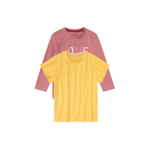 lupilu® Dievčenská súprava tričiek, 2-dielna (86/92, ružová/žltá)
