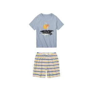 lupilu® Chlapčenské krátke pyžamo (110/116, modrá/žltá/pruhy)