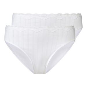 esmara® Dámske nohavičky s čipkou, 2 kusy (XL (48/50), biela)