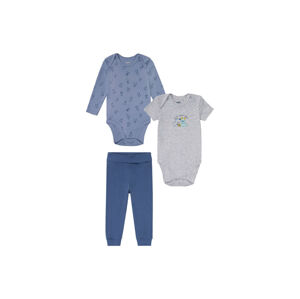 LUPILU® Chlapčenská súprava pre bábätká, 3-dielna (74/80, modrá/sivá/námornícka modrá)