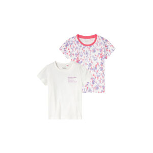 lupilu Dievčenské tričko, 2 kusy (98/104, biela/fialová/ružová)