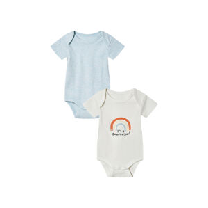 lupilu® Chlapčenské body s krátkym rukávom pre bábätká, 2 kusy (86/92, modrá/biela)