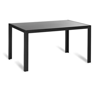 LIVARNO home Hliníkový stôl so sklenenou doskou Houston, čierna