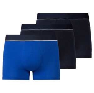 LIVERGY® Pánske boxerky s biobavlnou, 3 kusy (XL, navy modrá/modrá)