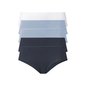 esmara® Dámske bedrové nohavičky, 5 párov (M (40/42), navy modrá/bledomodrá/biela)