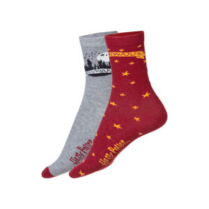 Dámske ponožky Harry Potter, 2 páry (39/42, Rokfort sivá/červená)