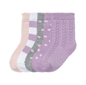 lupilu® Dievčenské ponožky, 5 párov (19/22, biela/fialová/ružová/sivá)