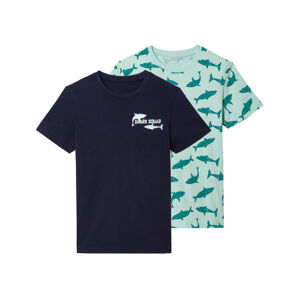 pepperts!® Chlapčenské tričko, 2 kusy (134/140, vzor/navy modrá/tyrkysová)