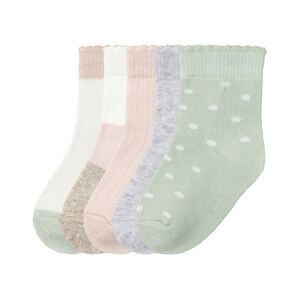 lupilu® Detské ponožky pre bábätká, 5 párov (15/18, zelená/bledoružová/sivá)