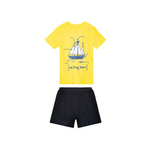 lupilu® Chlapčenské krátke pyžamo (110/116, žltá/navy modrá)