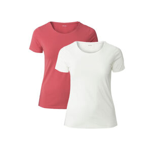 esmara® Dámske tričko XXL, 2 kusy (XXL (52/54), červená/biela)