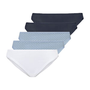 esmara Dámske bavlnené nohavičky, 5 kusov (S (36/38), vzor/svetlomodrá/námornícka modrá/biela)