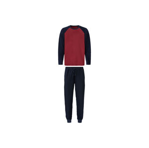 LIVERGY® Pánske flaušové pyžamo (XL (56/58), navy modrá/červená)