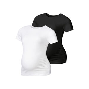 esmara® Dámske tehotenské tričko, 2 kusy (XS (32/34), čierna/biela)