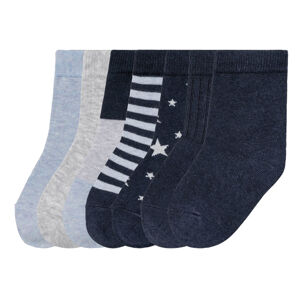 lupilu Chlapčenské ponožky, 7 párov (23/26, pruhy/navy modrá/sivá/svetlomodrá)