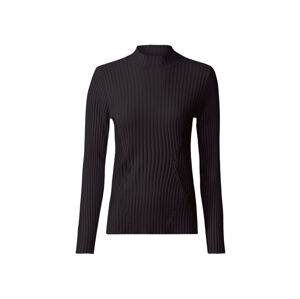 esmara® Dámsky sveter z rebrovitej pleteniny (XS (32/34), čierna)