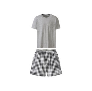 LIVERGY® Pánske krátke pyžamo (S (44/46), károvaná/sivá)