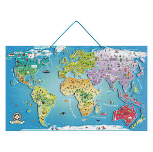 Playtive Drevená magnetická mapa sveta/Európy (mapa sveta)