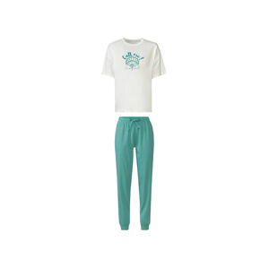 esmara® Dámske pyžamo (XS (32/34), biela/zelená)