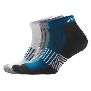 CRIVIT Pánske športové členkové ponožky, 3 páry (45/46, čierna/biela/sivá/petrolejová)