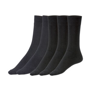 LIVERGY® Pánske ponožky s BIO bavlnou, 5 párov (39/42, čierna)