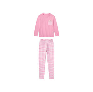 lupilu® Dievčenské pyžamo z biobavlny (122/128, ružová/pruhy)