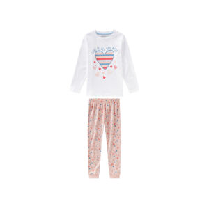 lupilu® Dievčenské pyžamo (98/104, biela/ružová)
