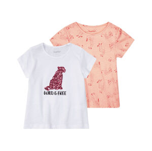 lupilu® Dievčenské tričká, 2 kusy (110/116, leopardí vzor)