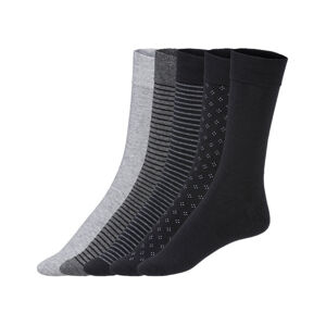 LIVERGY® Pánske vianočné ponožky, 5 párov (43/46, sivá/čierna)