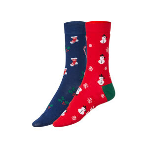 Fun Socks Dámske/Pánske vianočné ponožky v darčekovom balení, 2 páry (41/46, snehuliaci/ponožky)