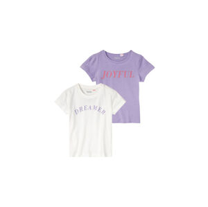 lupilu Dievčenské tričko, 2 kusy (110/116, fialová/biela)
