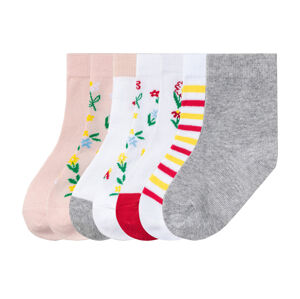 lupilu® Dievčenské ponožky, 7 párov (27/30, biela/červená/sivá/ružová)