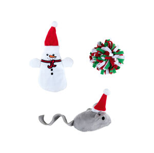 zoofari® Vianočná hračka pre domáce zviera (hračka pre mačku, 3-dielna súprava)