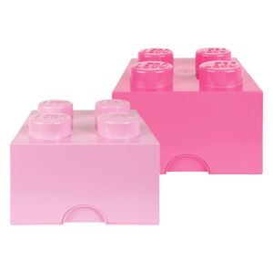 LEGO Úložný box, stohovateľný, 2 x 4 gombíky (light purple/bright purple)