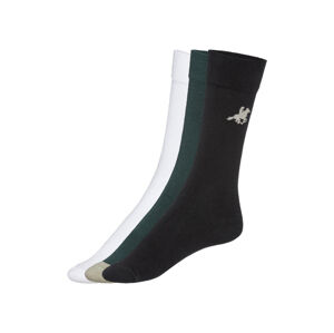 LIVERGY® Pánske ponožky, 3 páry (43/46, zelená/biela/čierna)