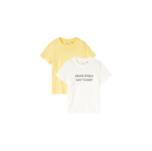 LUPILU® Chlapčenské tričko, 2 kusy (98/104, žltá/biela )