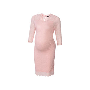 esmara Dámske tehotenské šaty, z elastickej čipky (XL (48/50), bledoružová)