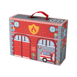 Playtive Prenosný drevený kufrík na hranie (hasičská stanica)