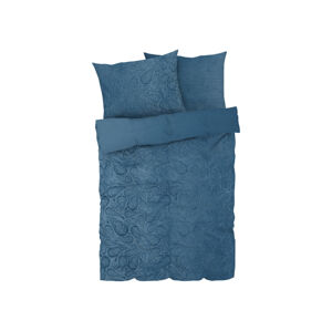 LIVARNO home Plyšová posteľná bielizeň, 200 x 220 cm (modrá)