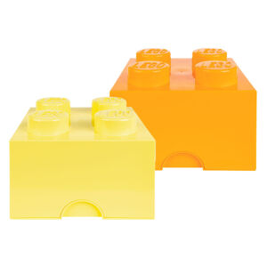 LEGO Úložný box, stohovateľný, 2 x 4 gombíky (cool yellow/bright orange)