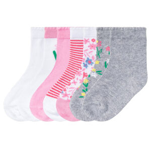 lupilu® Dievčenské ponožky, 7 párov (27/30, kvety/ružová/sivá/biela)