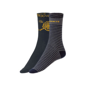 Pánske ponožky Harry Potter, 2 páry (43/46, pruhy/tmavosivá/navy modrá)