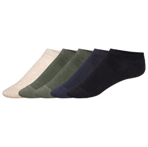 LIVERGY® Pánske členkové ponožky, 5 párov (43/46, béžová/olivová/modrá)