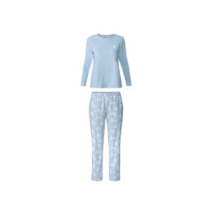 esmara® Dámske flaušové pyžamo (XS (32/34), modrá)
