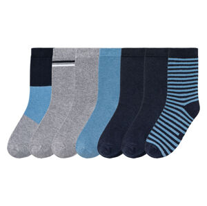 pepperts!® Chlapčenské ponožky s biobavlnou, 7 párov (39/42, navy modrá/sivá/modrá)