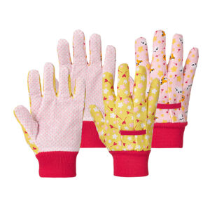 PARKSIDE® Detské záhradné rukavice, 2 páry (4 (6 – 8 rokov), červená/bledoružová)