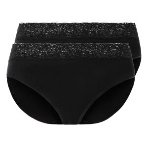 esmara® Dámske nohavičky s čipkou, 2 kusy (XL (48/50), čierna)