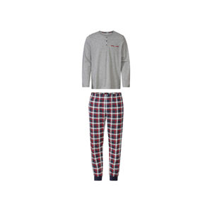 LIVERGY® Pánske pyžamo (L (52/54), sivá/červená/navy modrá)